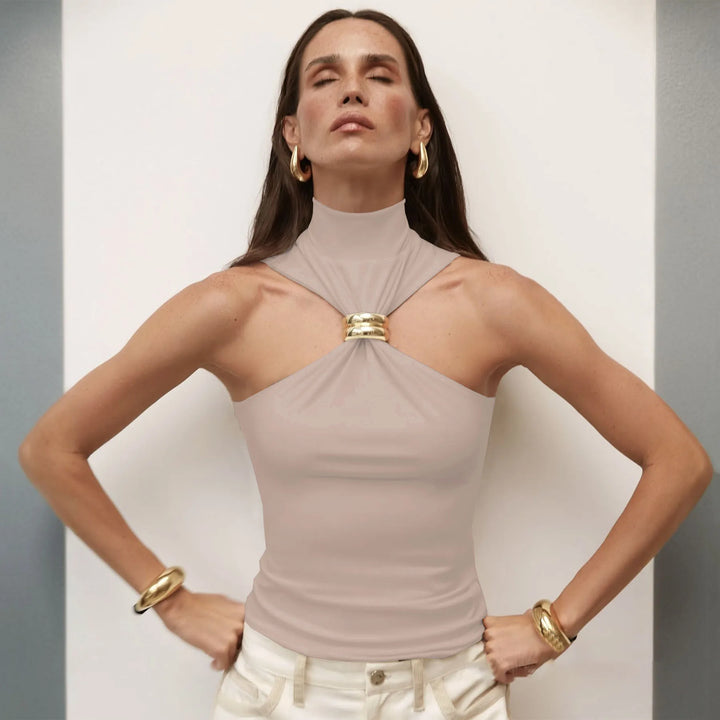 Olivia Bennet | Empress Top for Women in Soft Fabric, Relaxed Fit, Ivory