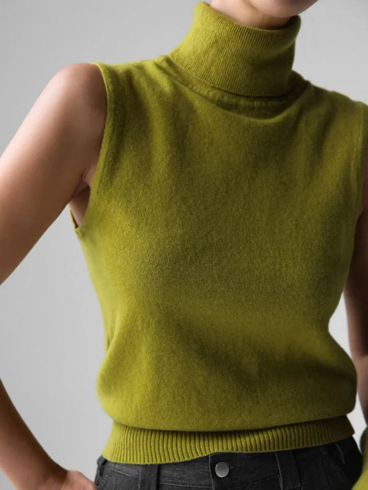 Olivia Bennet | High-Neck Vest for Women in Black