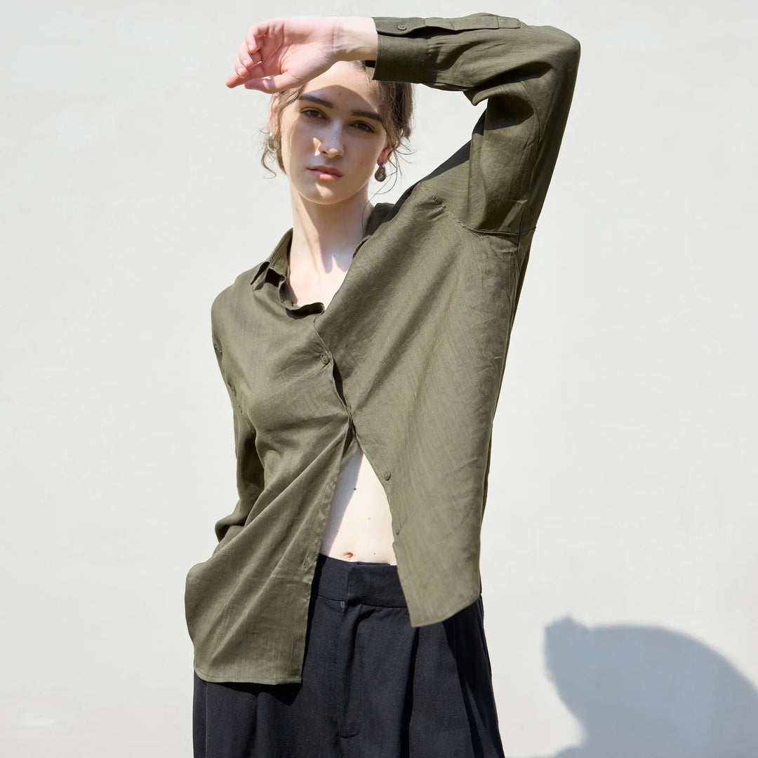Olivia Bennet | Relaxed Ramie Button Down