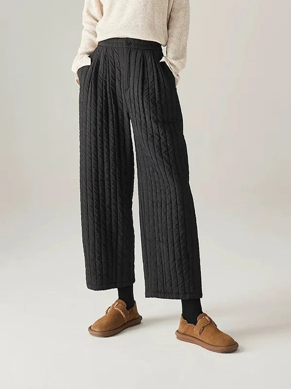 Olivia Bennet | Cotton Wide-Leg Pants for Women in Natural Color