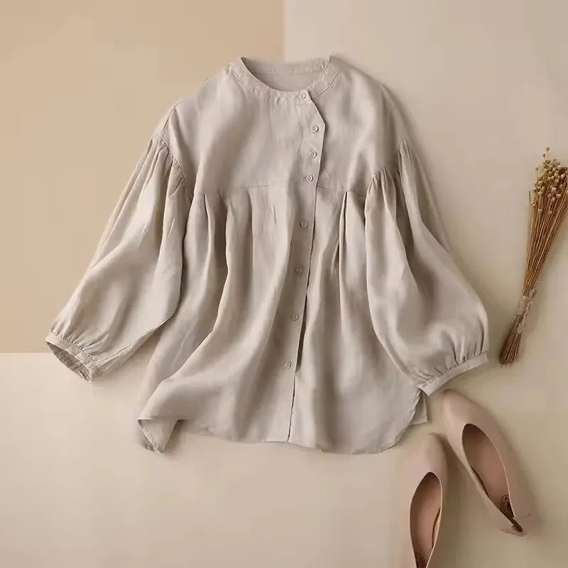 Olivia Bennet | Gathered Lantern Sleeve Blouse