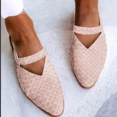 Olivia Bennet | Woven Leather Flats for Women
