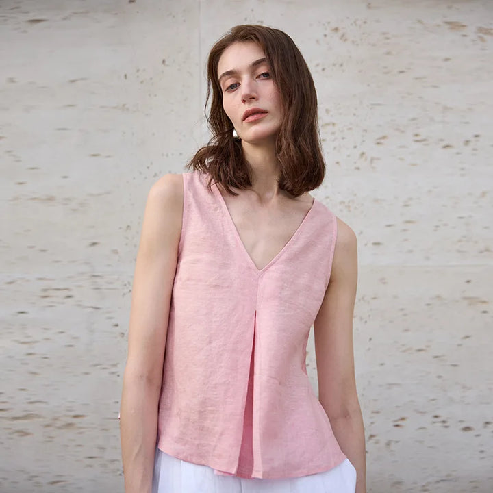 Olivia Bennet | Chambray Linen Reversible Vest