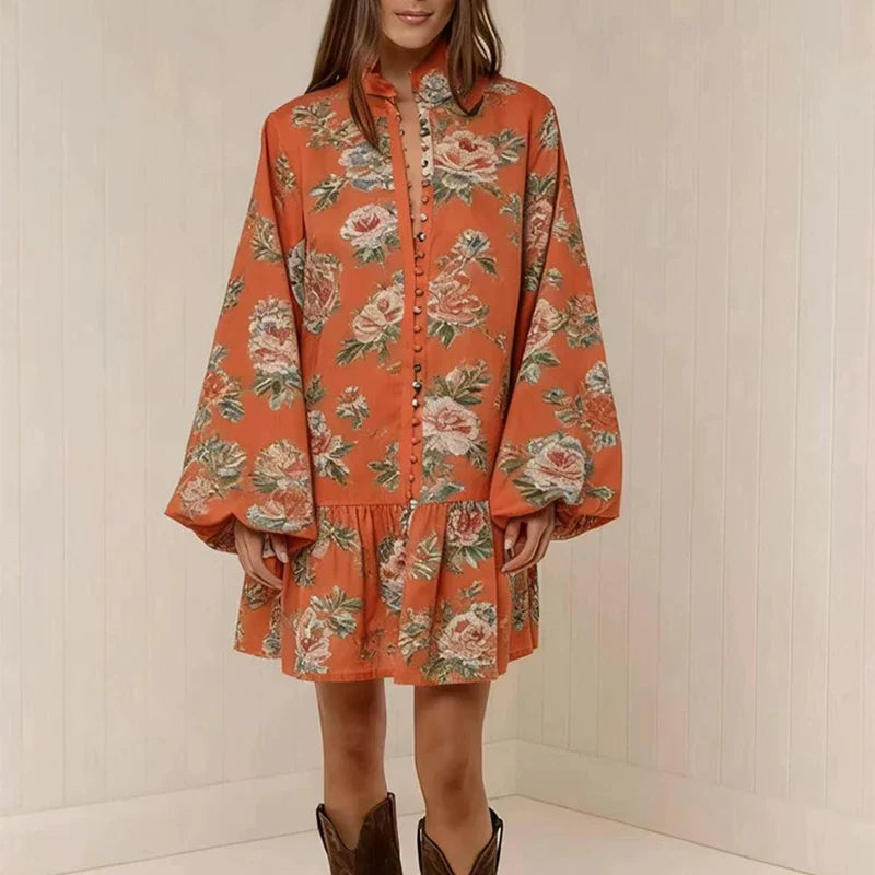Olivia Bennet | Floral Button-Down Mini Dress