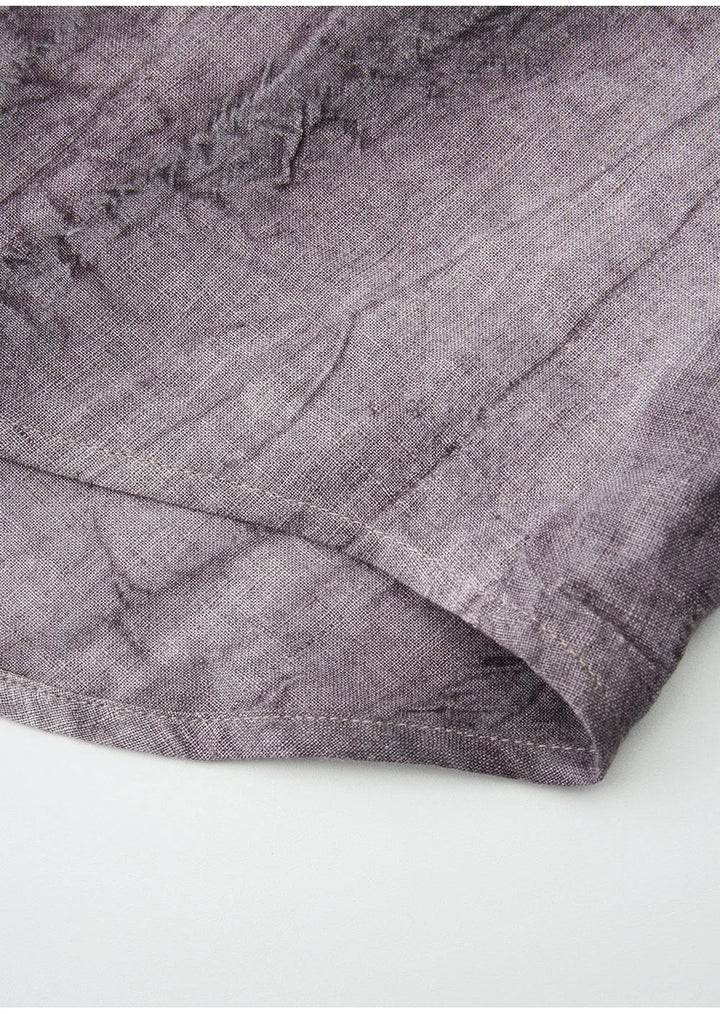 Olivia Bennet | Pleated Linen Button Shirt