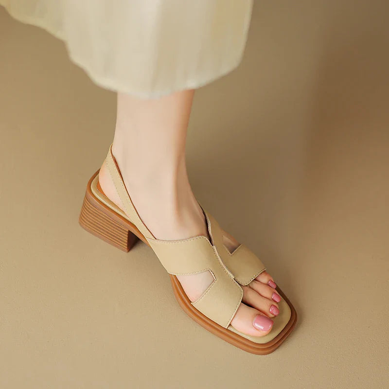 Olivia Bennet | Leather Heeled Sandals for Women