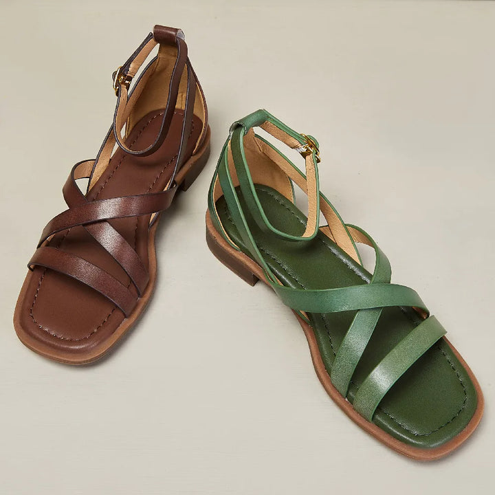 Olivia Bennet | Orthopedic Leather Sandals for Women in Brown