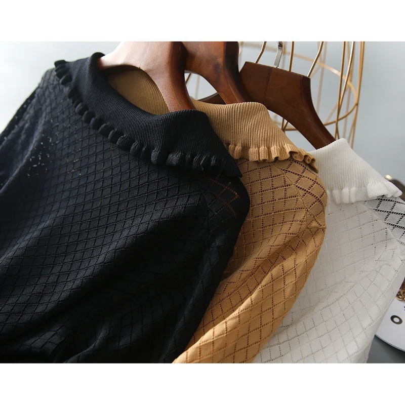 Olivia Bennet | Diamond Knit Top for Women in Natural Color