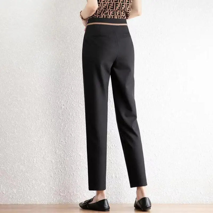 Olivia Bennet | Straight-Leg Trousers for Women in Black, Tailored Fit