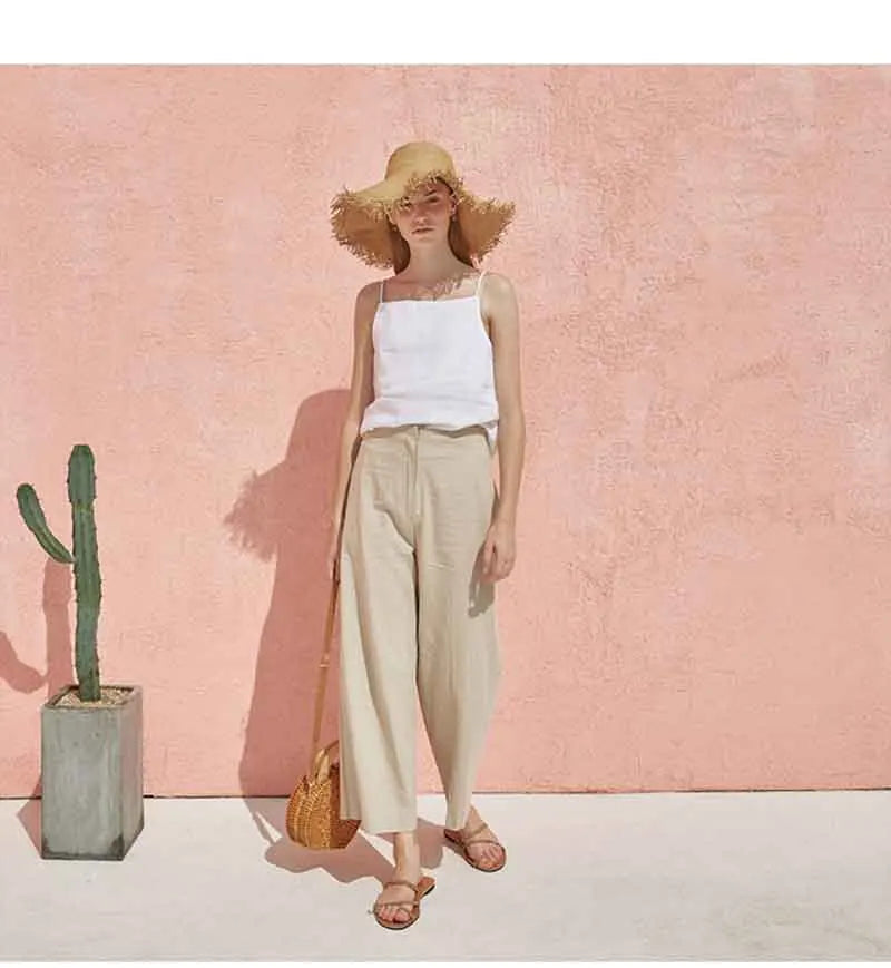 Olivia Bennet | Satin Strap Linen Cami