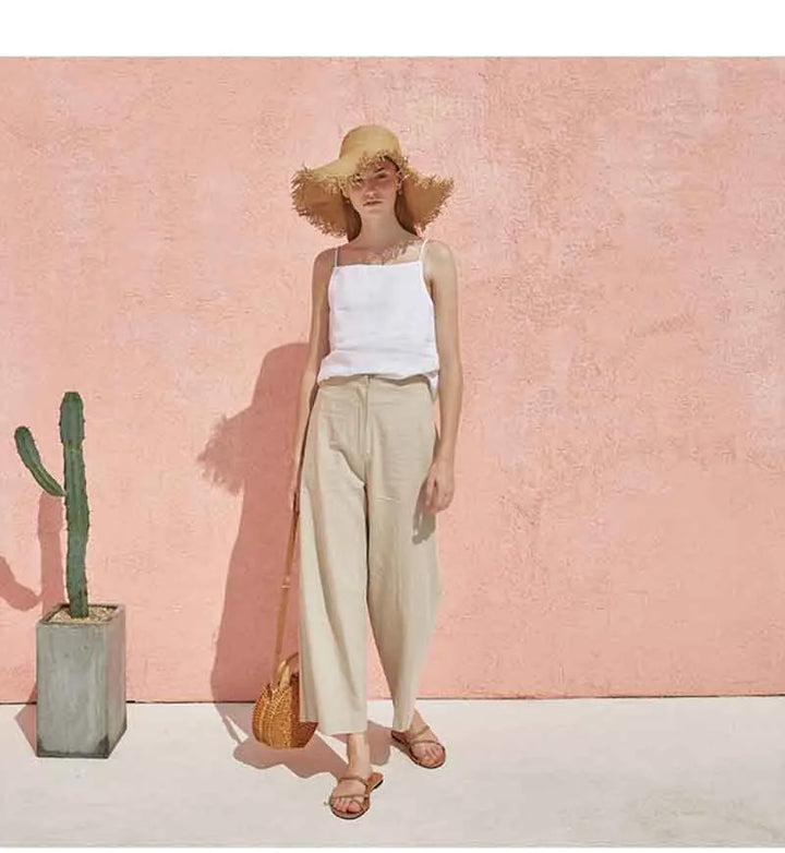 Olivia Bennet | Satin Strap Linen Cami