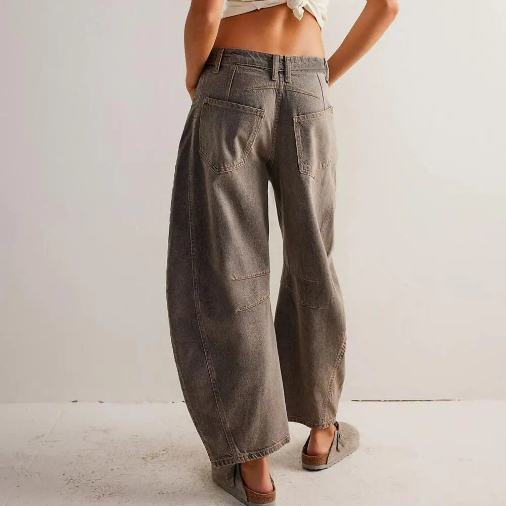 Olivia Bennet | Barrel-Leg Denim Jeans for Women