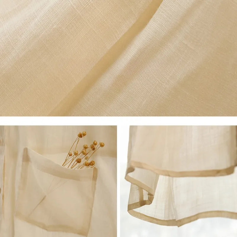 Olivia Bennet | Sheer Ramie Oversized Shirt