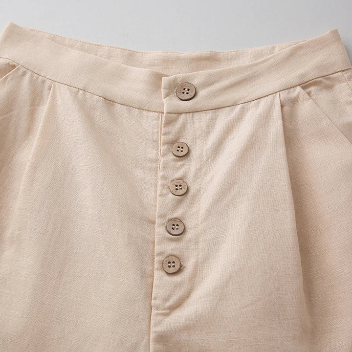Olivia Bennet | Cotton Wide-Leg Pant for Women in Natural