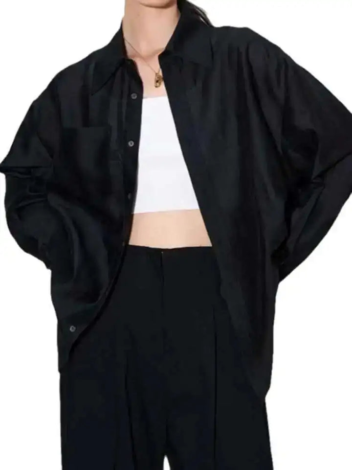 Olivia Bennet | Silk Poplin Blouse for Women in Flowing Fit