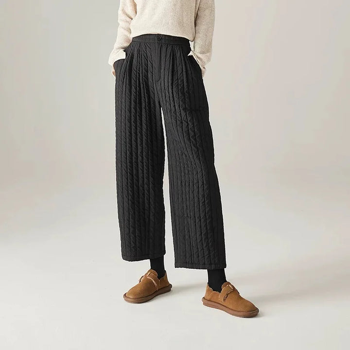 Olivia Bennet | Cotton Wide-Leg Pants for Women in Natural Color