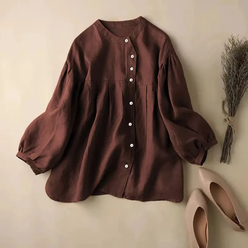 Olivia Bennet | Gathered Lantern Sleeve Blouse