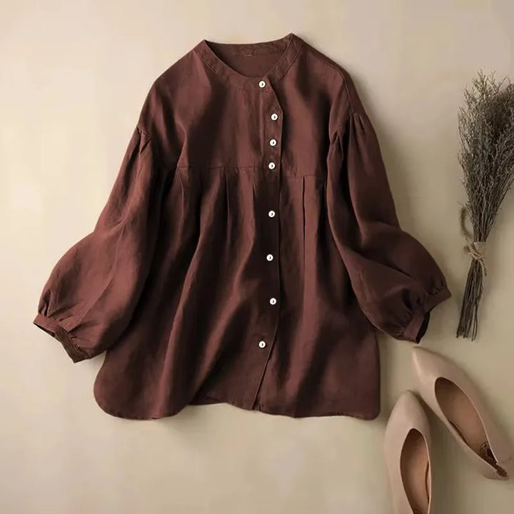 Olivia Bennet | Gathered Lantern Sleeve Blouse