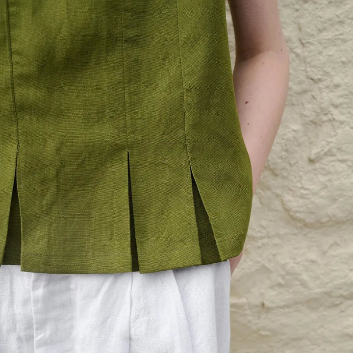 Olivia Bennet | Pleated Hem Linen Top
