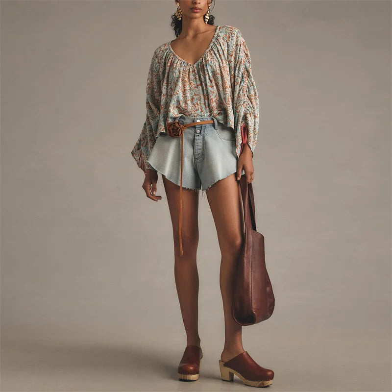 Olivia Bennet | Floral Blouse for Women in Lightweight Fabric