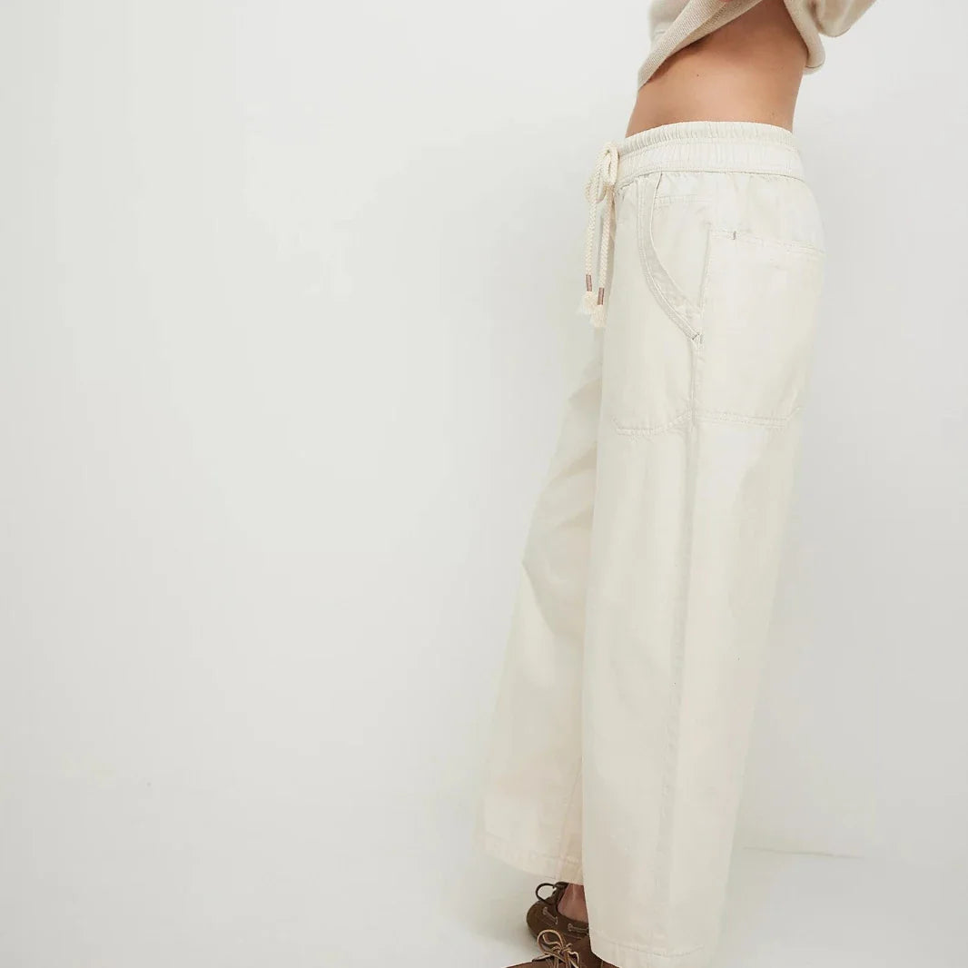 Olivia Bennet | Weekender Drawstring Jeans for Women in Denim Blue