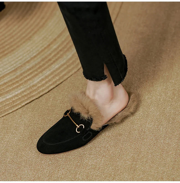 Olivia Bennet | Luxe Mule for Women in Leather, Slip-On, Black