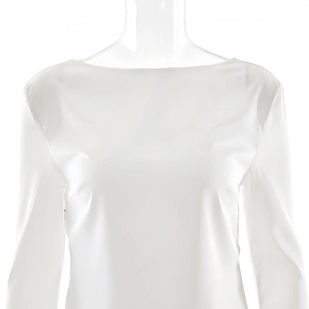 Olivia Bennet | Satin Long Sleeve Bell Cuff Top for Women