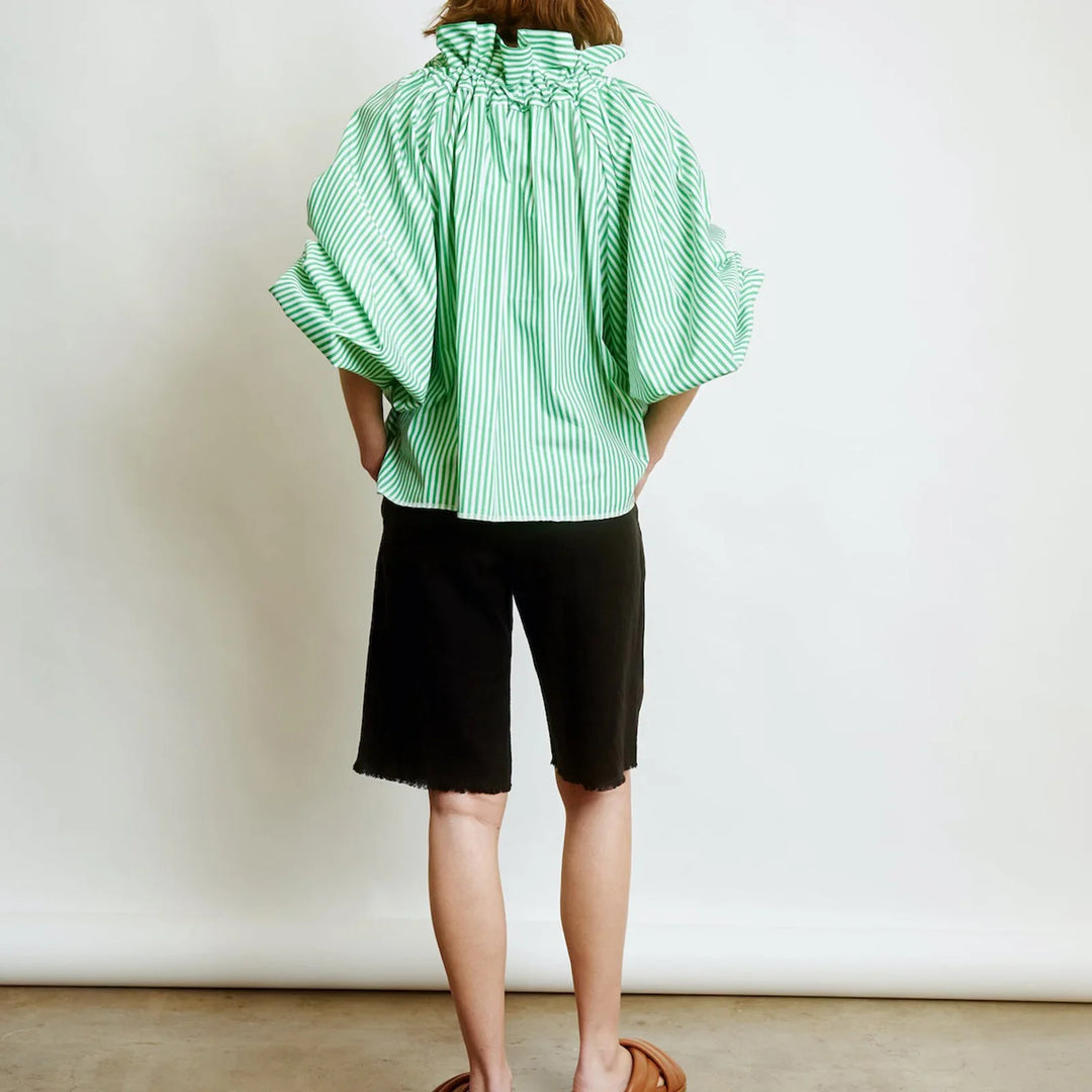 Olivia Bennet | Puffed Cotton Blouse for Women in White