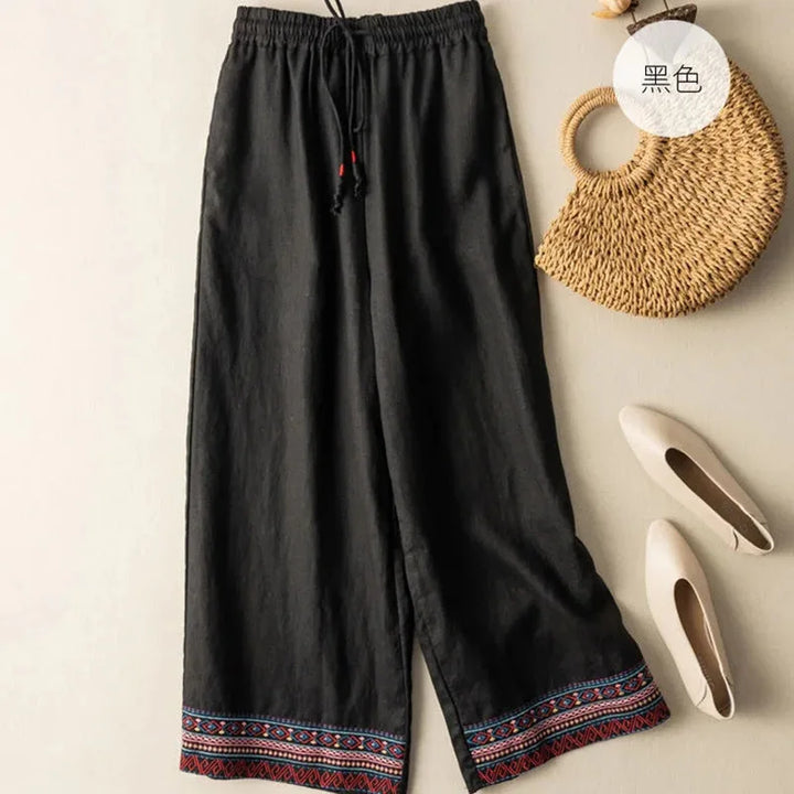 Olivia Bennet | Wide Leg Pant for Women in Natural Fabric