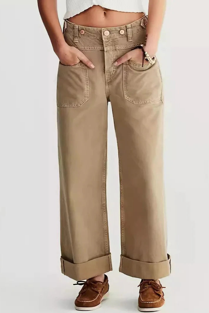 Olivia Bennet | High-Waist Wide-Leg Denim Jeans for Women