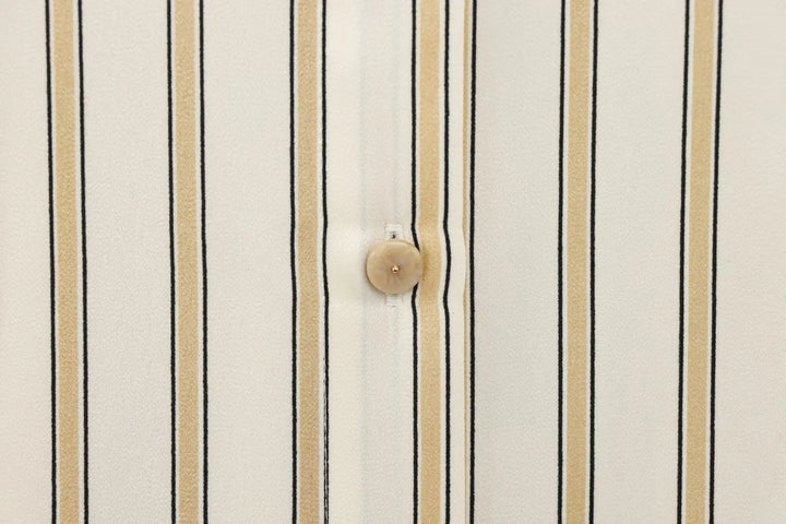 Olivia Bennet | Striped Button-Up Blouse for Women in Cotton Fit