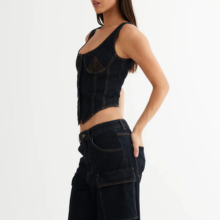 Olivia Bennet | Denim Vest Top for Women