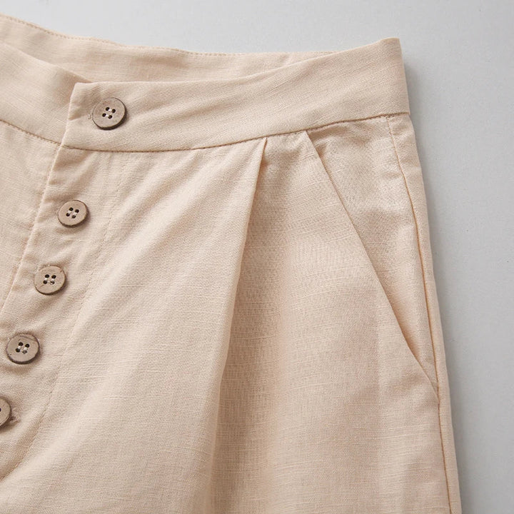 Olivia Bennet | Cotton Wide-Leg Pant for Women in Natural