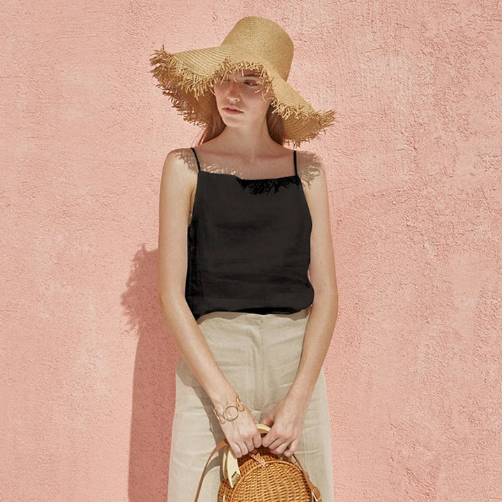 Olivia Bennet | Satin Strap Linen Cami