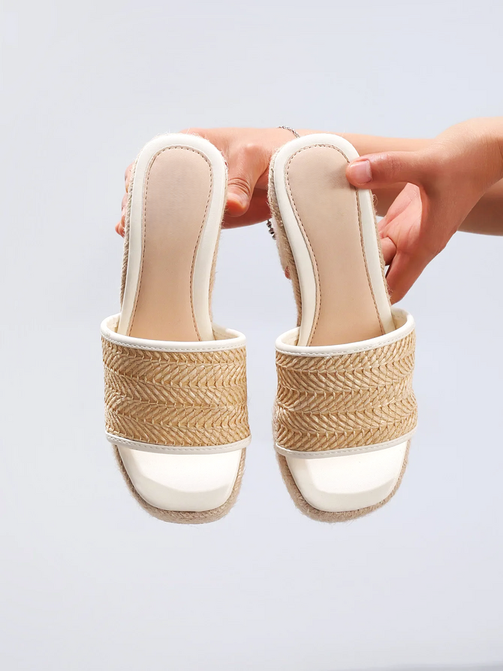 Olivia Bennet | Natural Woven Heels for Women