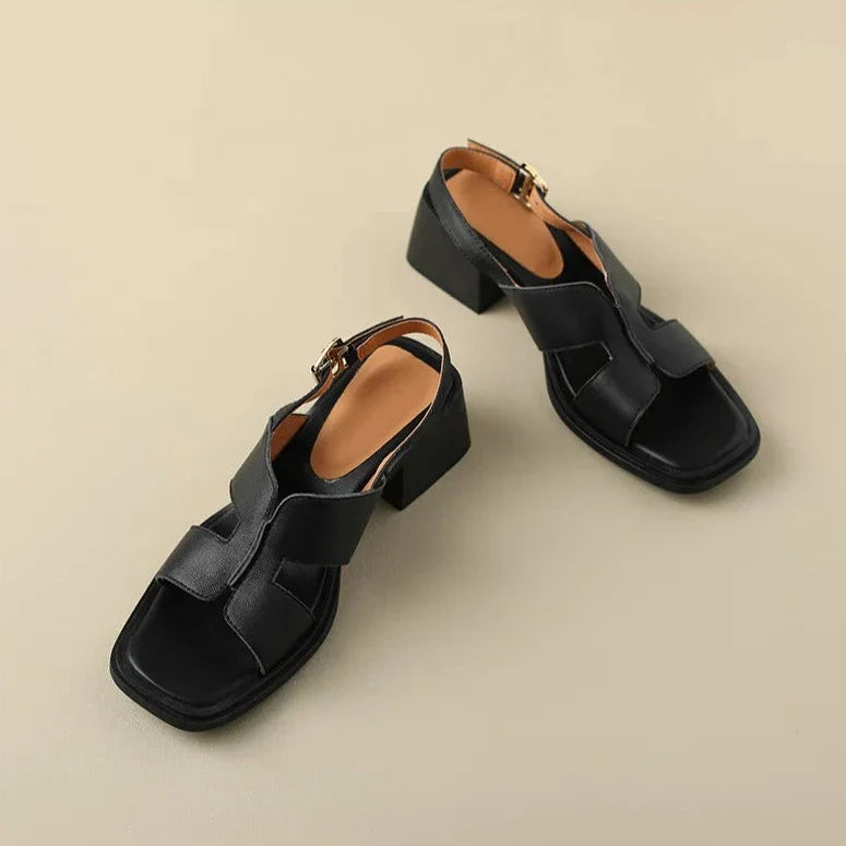 Olivia Bennet | Leather Heeled Sandals for Women