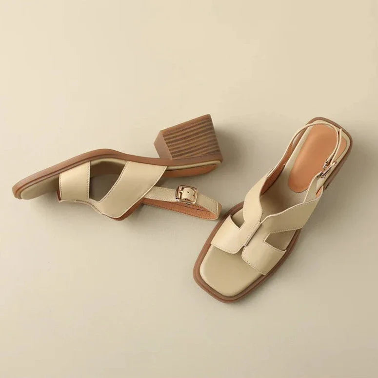 Olivia Bennet | Leather Heeled Sandals for Women