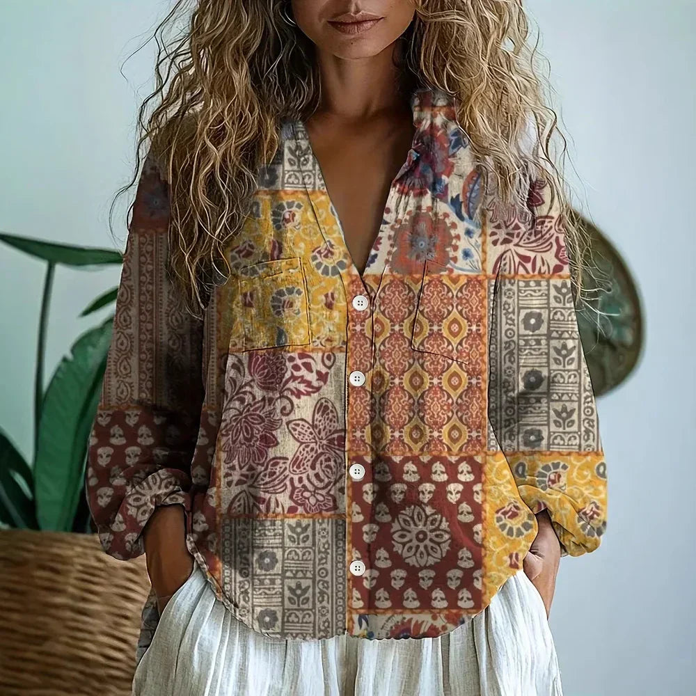 Ambre™ | Blouse - Vintage Leaf Print