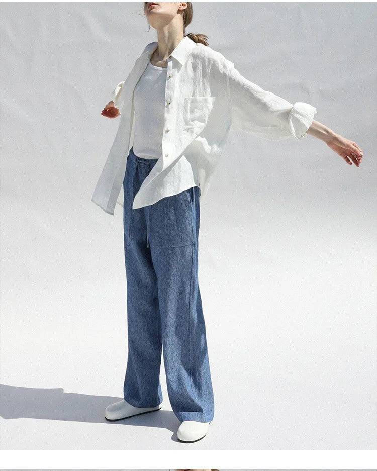 Olivia Bennet | Oversized Linen Blouse