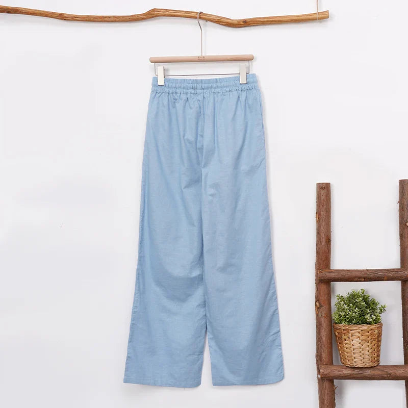 Olivia Bennet | Linen Lounge Pant for Women in Natural Fit