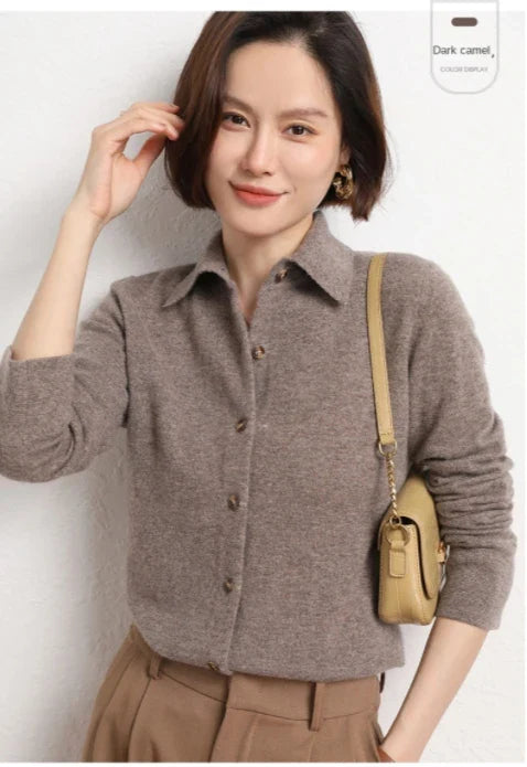 Olivia Bennet | Wool Polo for Women in Classic Fit, Navy