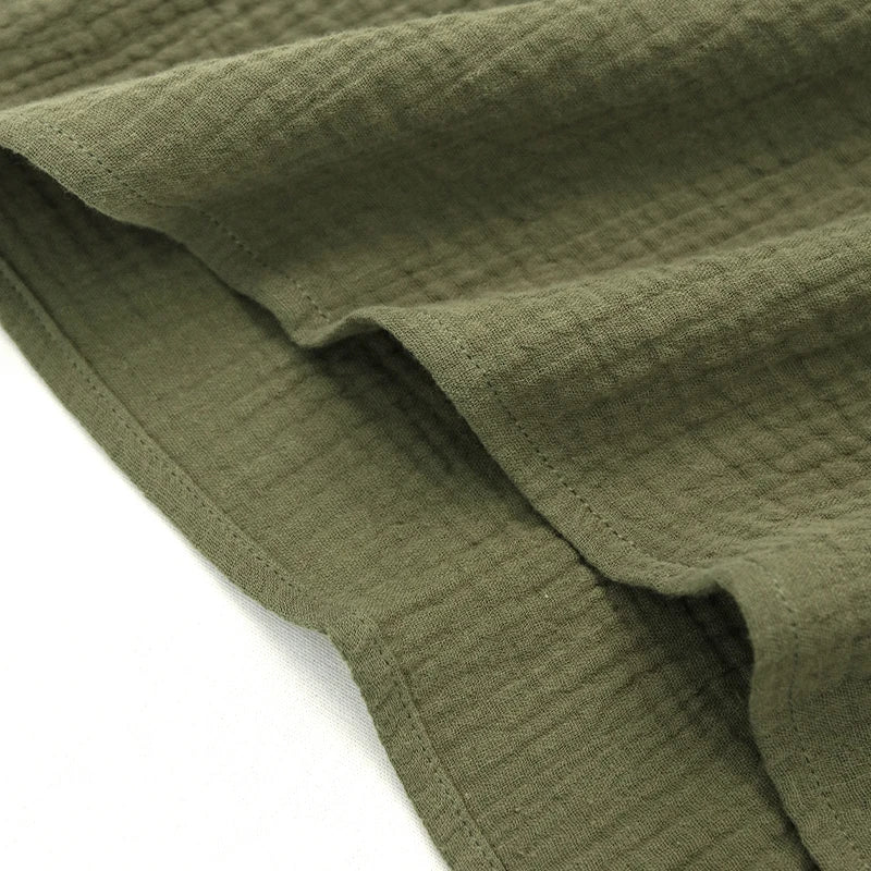 Olivia Bennet | V-Neck Crop Tee for Women in Gauze Fabric