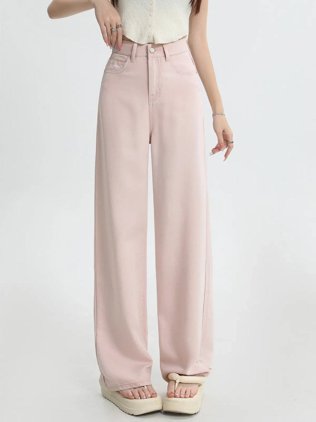 Olivia Bennet | Pink Denim Jeans for Women