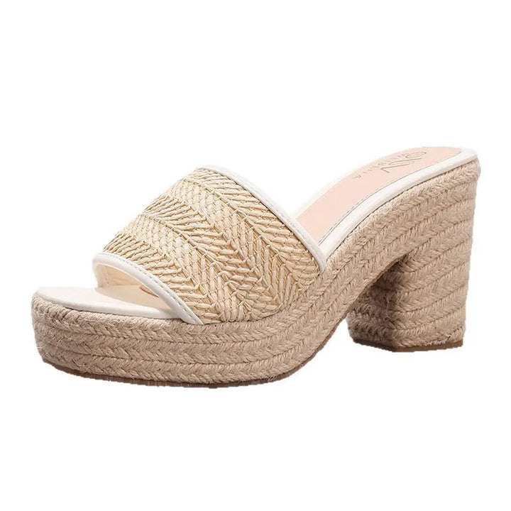 Olivia Bennet | Natural Woven Heels for Women