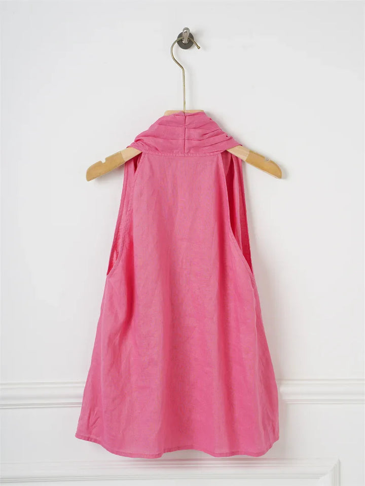 Olivia Bennet | Drape Linen Vest for Women