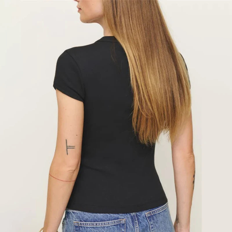 Olivia Bennet | Knit Top for Women in Soft Fabric, Relaxed Fit, Black