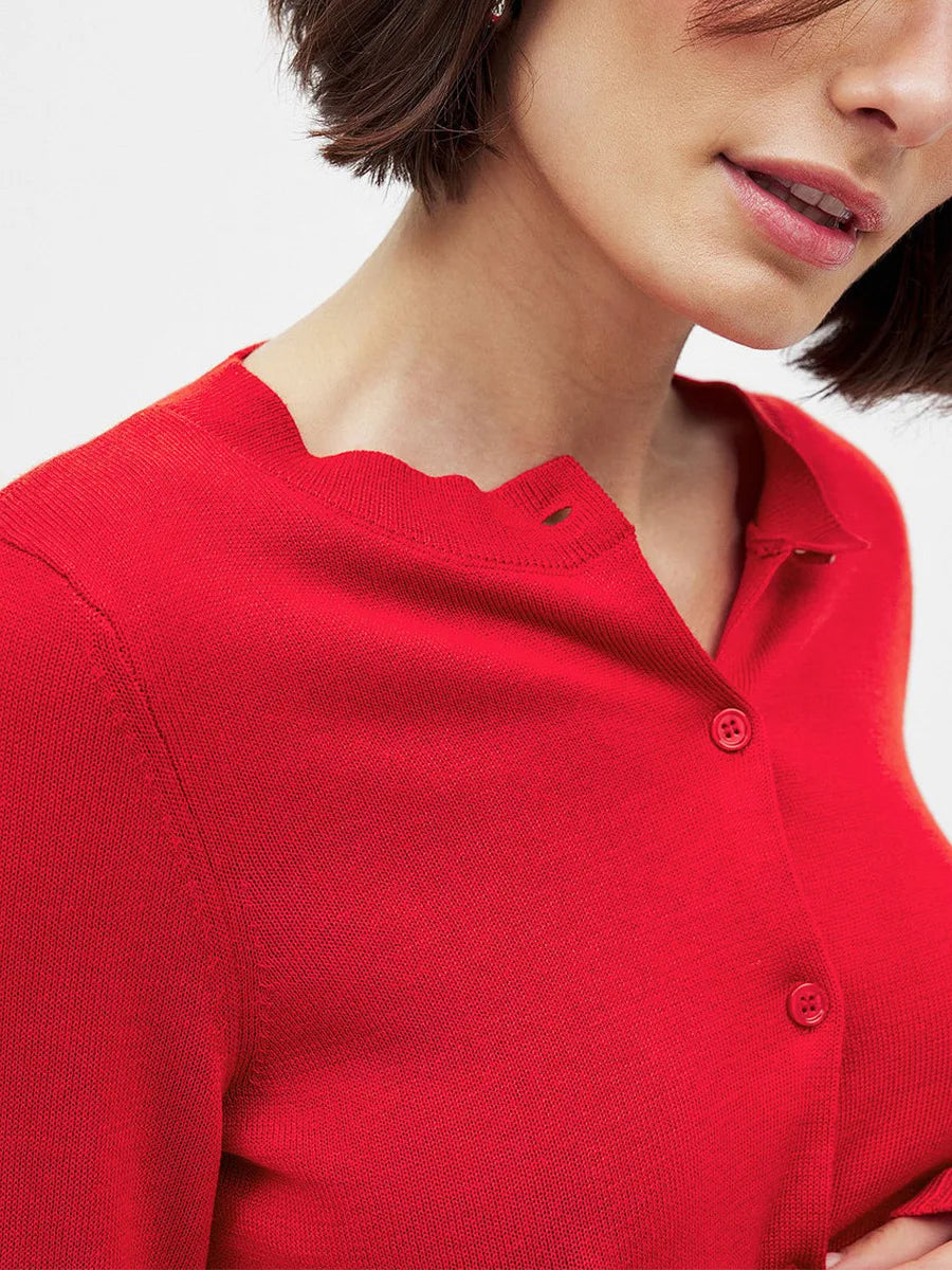 Olivia Bennet | Knit Button Cardigan for Women in Natural Color