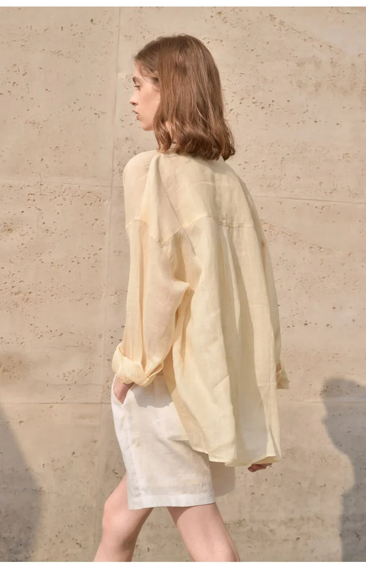 Olivia Bennet | Sheer Ramie Oversized Shirt