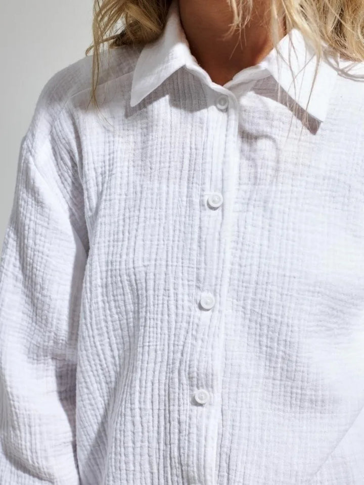 Olivia Bennet | Cotton Summer Shirt for Women in White