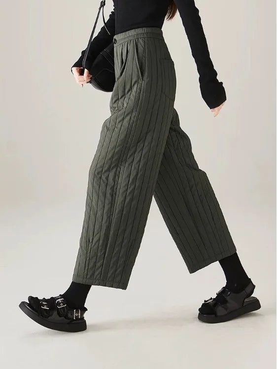 Olivia Bennet | Cotton Wide-Leg Pants for Women in Natural Color